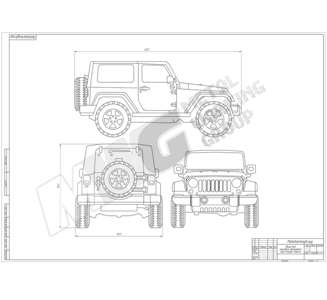 Чертеж автомобиля Jeep Wrangler Rubicon 